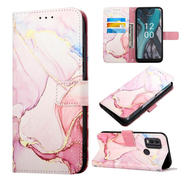 For Nokia C22 PT003 Marble Pattern Flip Leatherette Phone Case(LS005)