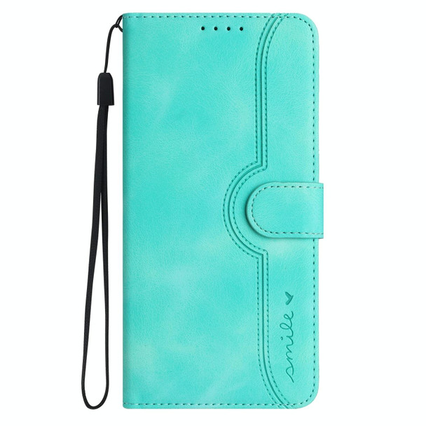 For OPPO A15 / A15s Heart Pattern Skin Feel Leatherette Phone Case(Light Blue)