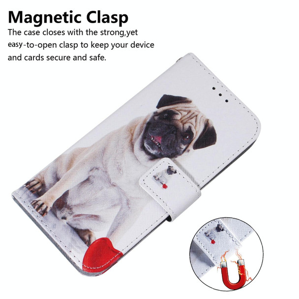 For Realme C55 Coloured Drawing Flip Leatherette Phone Case(Pug)