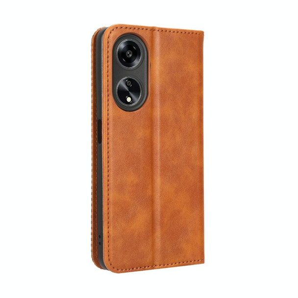 For OPPO A1 5G Magnetic Buckle Retro Texture Leatherette Phone Case(Brown)