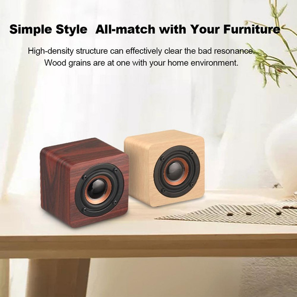 Q1 Wooden Mini Portable Mega Bass Wireless Bluetooth Speaker (Yellow)