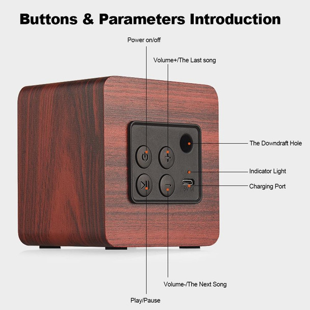 Q1 Wooden Mini Portable Mega Bass Wireless Bluetooth Speaker (Yellow)