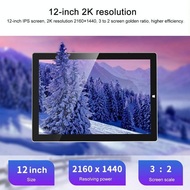 Jumper Ezpad i7 Tablet PC, 12 inch, 8GB+128GB, Windows 10 Intel Kaby Lake i7-7Y75 Dual Core 1.3GHz-1.61GHz, Support TF Card & Bluetooth & WiFi & Micro HDMI, Not Included Stylus & Keyboard (Black+Silver)