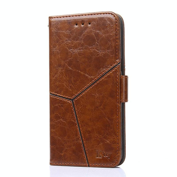 For Infinix Note 12 Pro 4G / Note 12 2023 Geometric Stitching Flip Leatherette Phone Case(Light Brown)