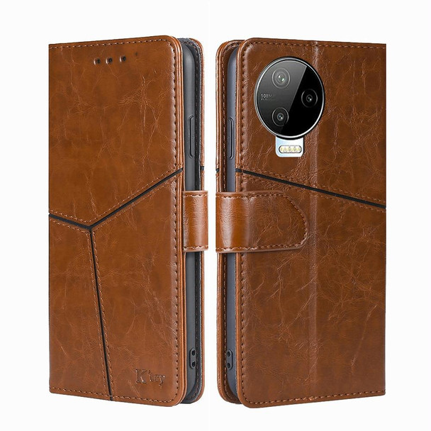 For Infinix Note 12 Pro 4G / Note 12 2023 Geometric Stitching Flip Leatherette Phone Case(Light Brown)
