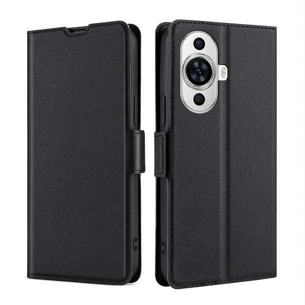 For Huawei nova 11 4G Ultra-thin Voltage Side Buckle Horizontal Flip Leatherette Phone Case(Black)