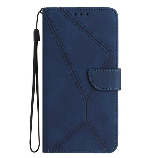 For Samsung Galaxy A50 / A50s Stitching Embossed Leatherette Phone Case(Blue)