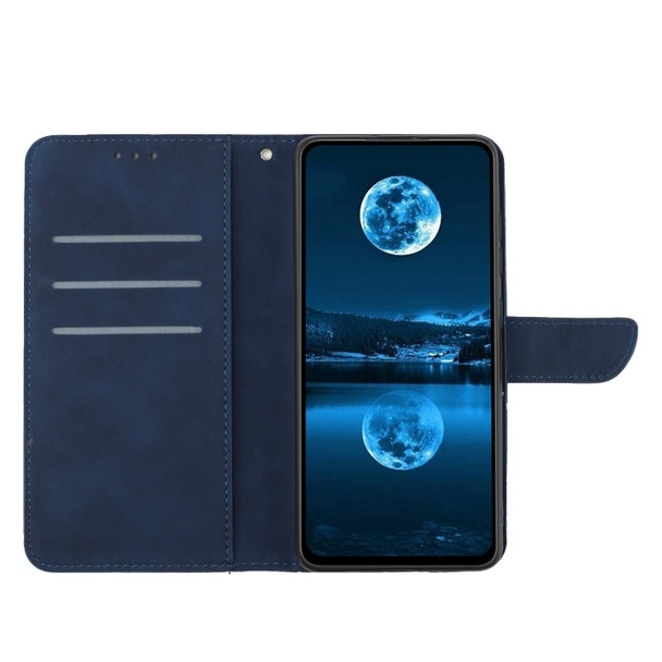 For Samsung Galaxy A50 / A50s Stitching Embossed Leatherette Phone Case(Blue)