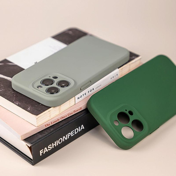 For iPhone 14 Pro Pure Color Liquid Silicone Fine Pore Phone Case(Bright Green)