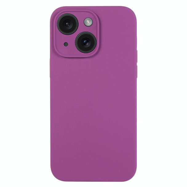 For iPhone 15 Plus Pure Color Liquid Silicone Fine Pore Phone Case(Grape Purple)