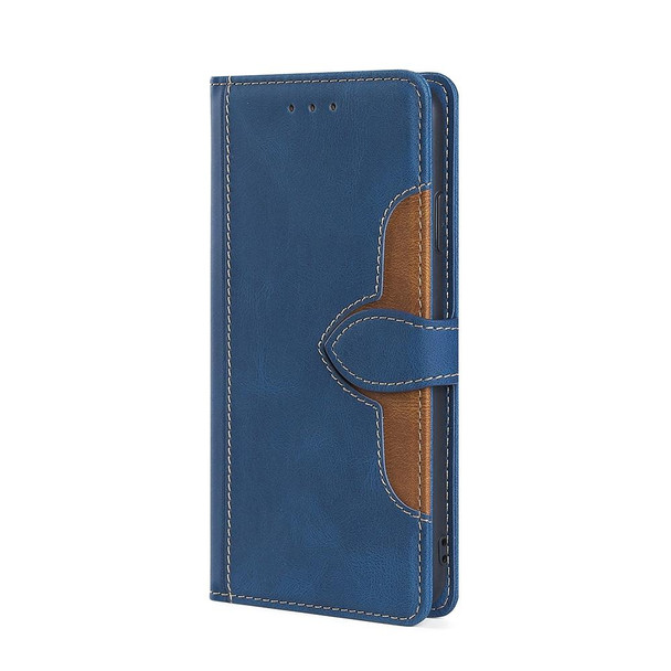 For Tecno Spark 10 4G Skin Feel Magnetic Buckle Leatherette Phone Case(Blue)