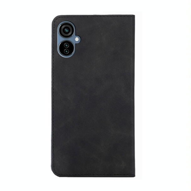 For Tecno Camon 19 Neo Skin Feel Magnetic Horizontal Flip Leatherette Phone Case(Black)