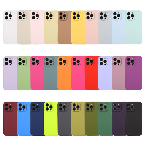 For iPhone 15 Pro Pure Color Liquid Silicone Fine Pore Phone Case(Pine Needle Green)