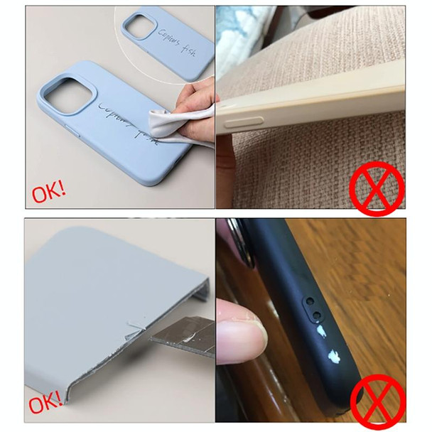 For iPhone 14 Pro Pure Color Liquid Silicone Fine Pore Phone Case(Clover Green)