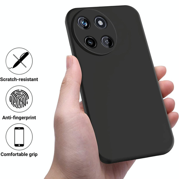 For Realme 11 4G Pure Color Liquid Silicone Shockproof Phone Case(Black)