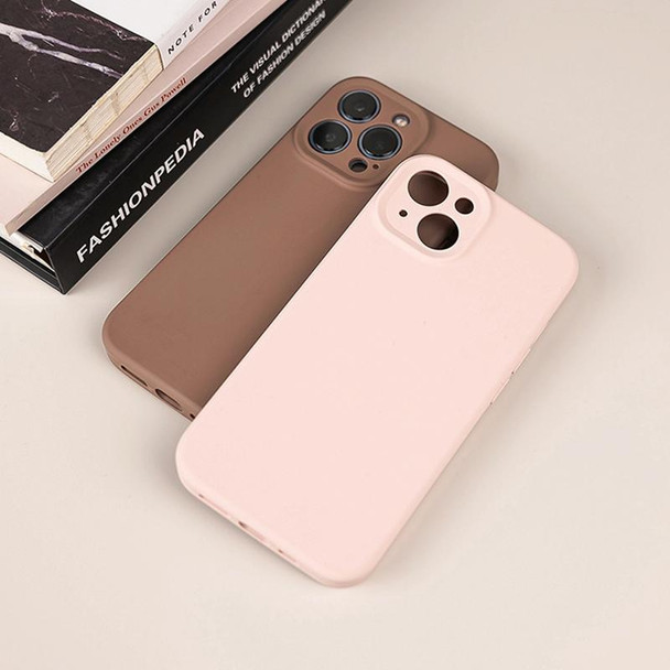 For iPhone 12 Pro Pure Color Liquid Silicone Fine Pore Phone Case(Fresh Pink)