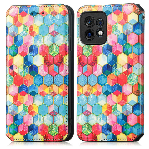 For For Motorola Moto X40 CaseNeo Colorful Magnetic Leatherette Phone Case(Magic Space)