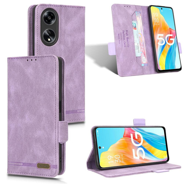 For OPPO A1 5G Magnetic Clasp Leatherette Phone Case(Purple)