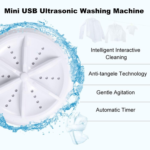 3 in 1 Portable Mini Washing Machine Ultrasonic Turbine Clothes Mini Washer with USB Cable Convenient for Travel