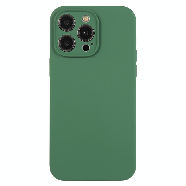 For iPhone 12 Pro Max Pure Color Liquid Silicone Fine Pore Phone Case(Clover Green)