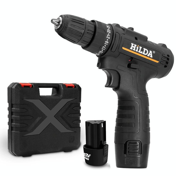 HILDA Home Power Drill 12V Li-Ion Drill With Charger And Battery, US Plug, Model: Plastic Packing