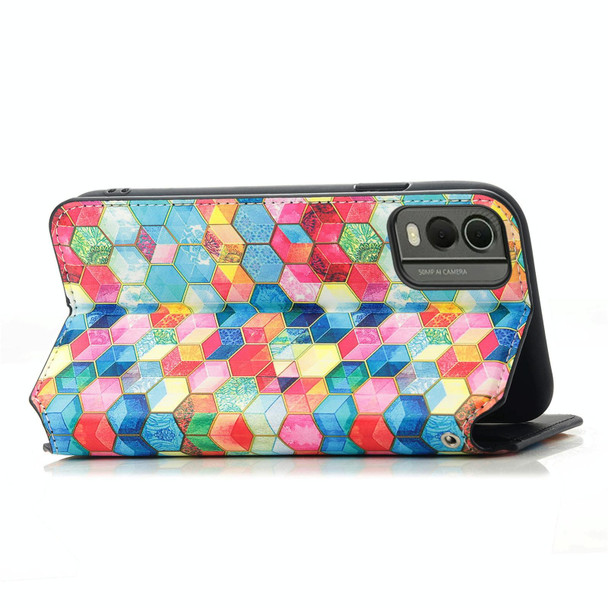 For Nokia C32 CaseNeo Colorful Magnetic Leatherette Phone Case(Magic Space)