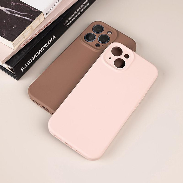 For iPhone 15 Plus Pure Color Liquid Silicone Fine Pore Phone Case(Fresh Pink)