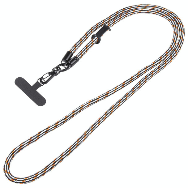 Adjustable Universal Phone Lanyard with Detachable Clip(Black White Orange)