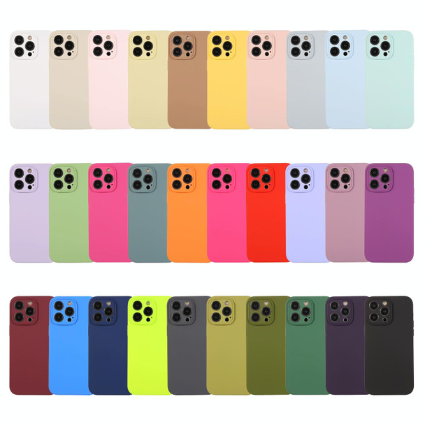 For iPhone 13 Pure Color Liquid Silicone Fine Pore Phone Case(Sand Pink)