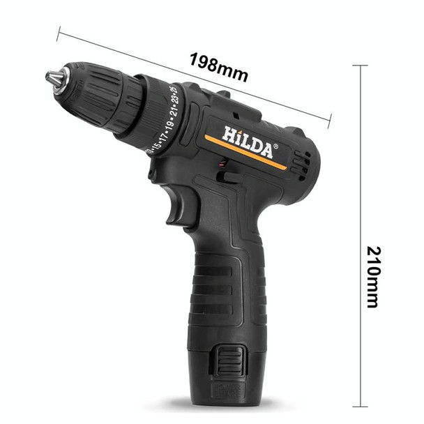 HILDA Home Power Drill 12V Li-Ion Drill With Charger And Battery, US Plug, Model: Cloth Packing