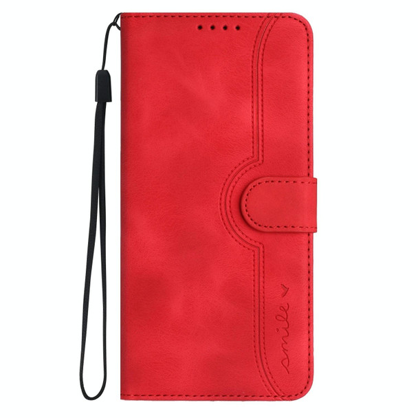 For OPPO A16 4G/A55 5G/A53s 5G Heart Pattern Skin Feel Leatherette Phone Case(Red)