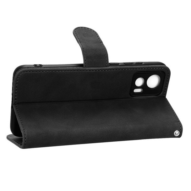 For Motorola Edge 30 Lite / 30 Neo Skin Feel Magnetic Flip Leatherette Phone Case(Black)