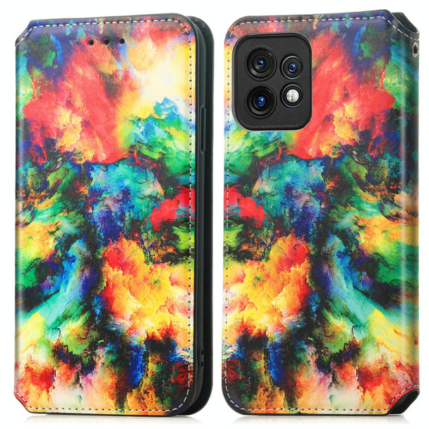 For For Motorola Moto X40 CaseNeo Colorful Magnetic Leatherette Phone Case(Colorful Cloud)