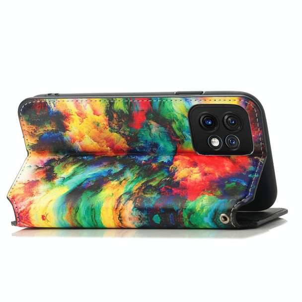 For For Motorola Moto X40 CaseNeo Colorful Magnetic Leatherette Phone Case(Colorful Cloud)