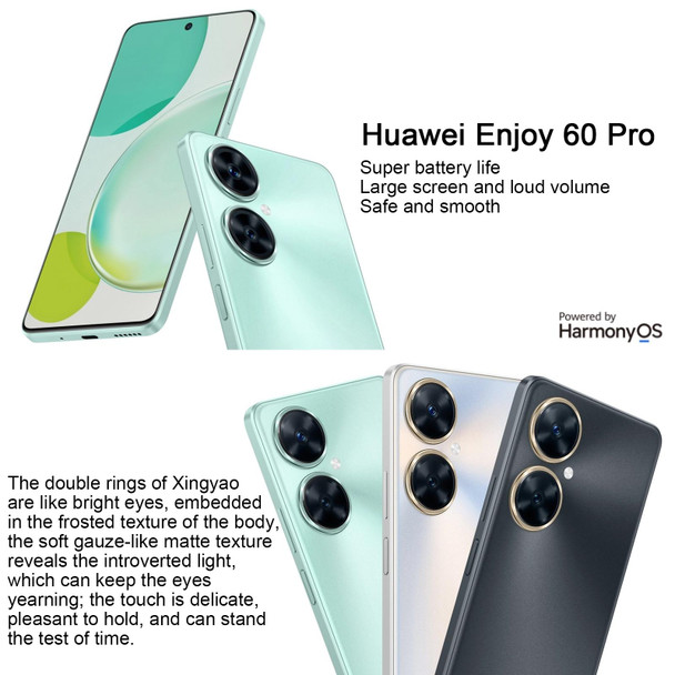 Huawei Enjoy 60 Pro 256GB MAO-AL00, China Version, Dual Back Cameras, Side Fingerprint Identification, 5000mAh Battery, 6.8 inch HarmonyOS 3.0 Qualcomm Snapdragon 680 Octa Core, Network: 4G, OTG, Not Support Google Play (Silver)