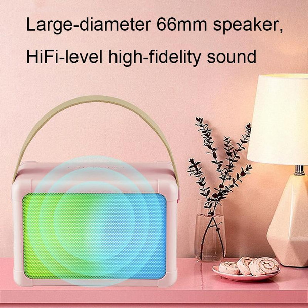 Portable RGB Lighting Effect Bluetooth Speaker Home Mini Karaoke Audio, Style: Speaker(Pink)