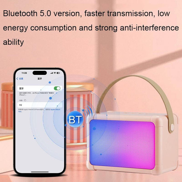 Portable RGB Lighting Effect Bluetooth Speaker Home Mini Karaoke Audio, Style: Speaker(Pink)