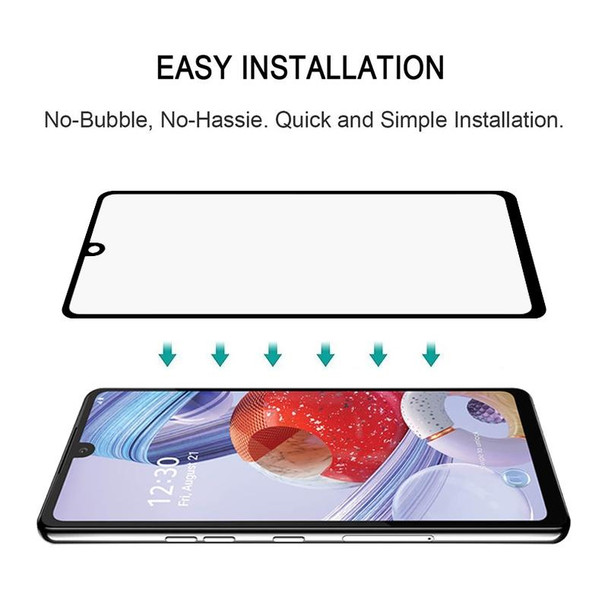 For LG Stylo 6 25 PCS Full Glue Full Screen Tempered Glass Film(Black)