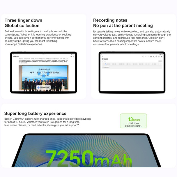 Honor Pad X8 Pro ELN-W09 WiFi, 11.5 inch, 8GB+128GB, MagicOS 7.1 Qualcomm Snapdragon 685 Octa Core, 6 Speakers, Not Support Google(Cyan)