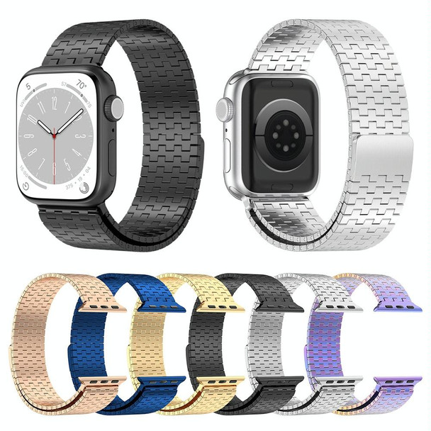 For Apple Watch Ultra 2 49mm Magnetic Buckle Stainless Steel Metal Watch Band(Rose Gold)