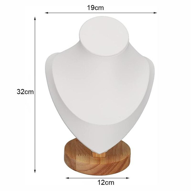 Solid Wood Large Size Portrait Necklace Display Stand Heart Shaped Necklace Counter Display Stand(Black)