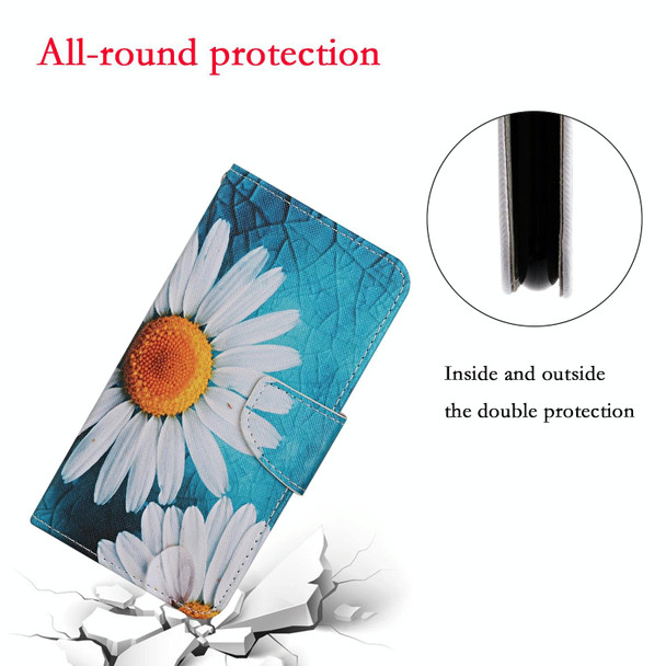 For Samsung Galaxy S22 5G Colored Drawing Pattern Flip Leatherette Case(Chrysanthemum)