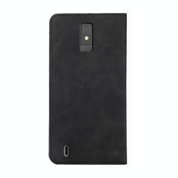 For ZTE Blade A32 Skin Feel Magnetic Horizontal Flip Leather Phone Case(Black)