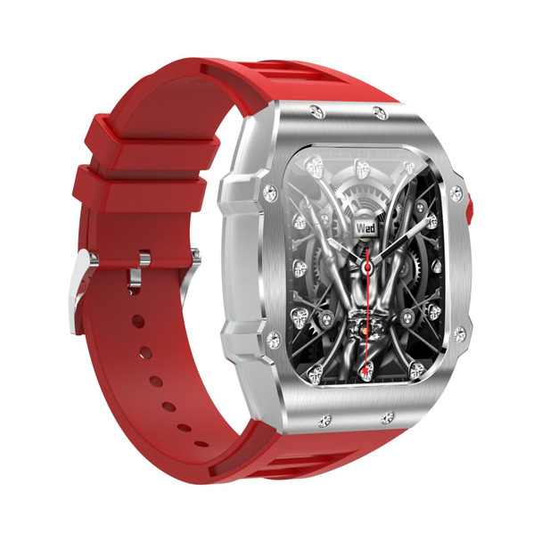 AK55 1.91 inch IP67 Waterproof Color Screen Smart Watch,Support Heart Rate / Blood Pressure / Blood Oxygen Monitoring(Red)