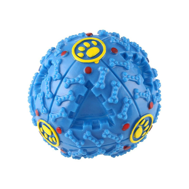 Pet Food Dispenser Squeaky Giggle Quack Sound Training Toy Chew Ball, Size: L, Ball Diameter: 11.5cm(Blue)