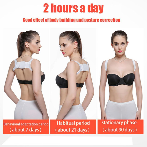 Adjustable Women Back Posture Corrector Shoulder Support Brace Belt Health Care Back Posture Belt, Size:M(Black)