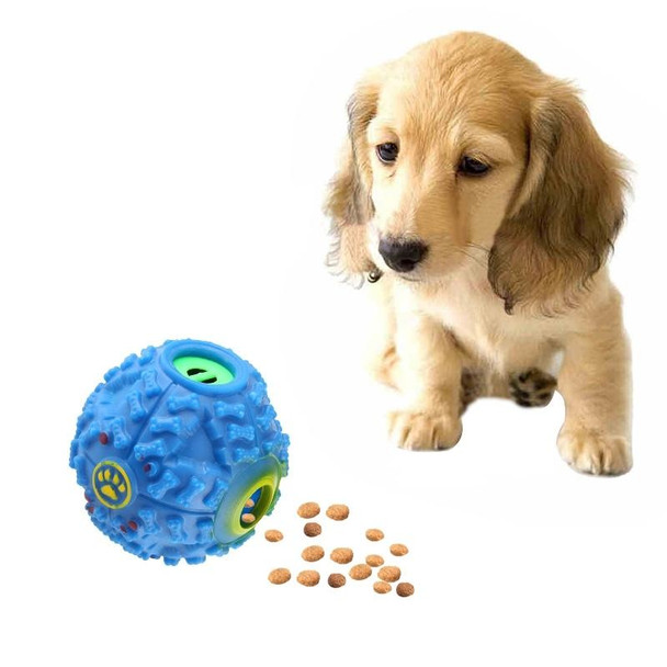 Pet Food Dispenser Squeaky Giggle Quack Sound Training Toy Chew Ball, Size: M, Ball Diameter: 9.2cm(Blue)