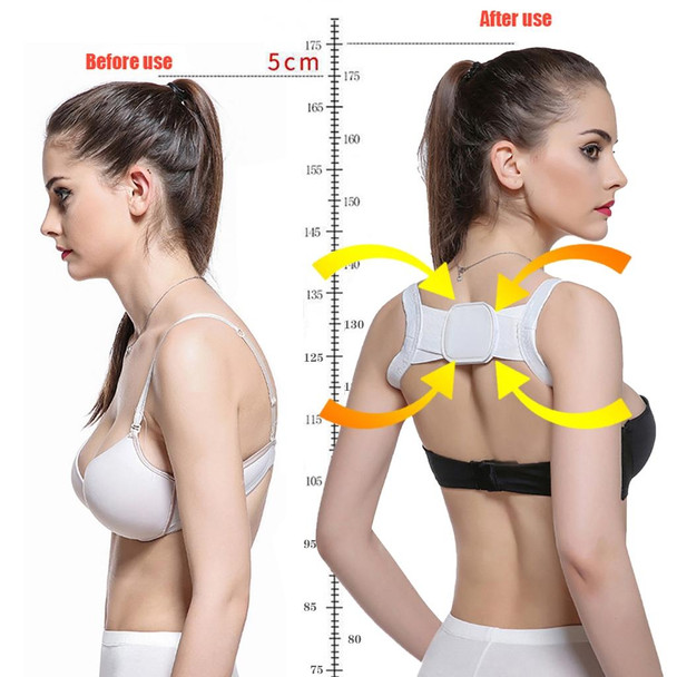 Adjustable Women Back Posture Corrector Shoulder Support Brace Belt Health Care Back Posture Belt, Size:M(White)