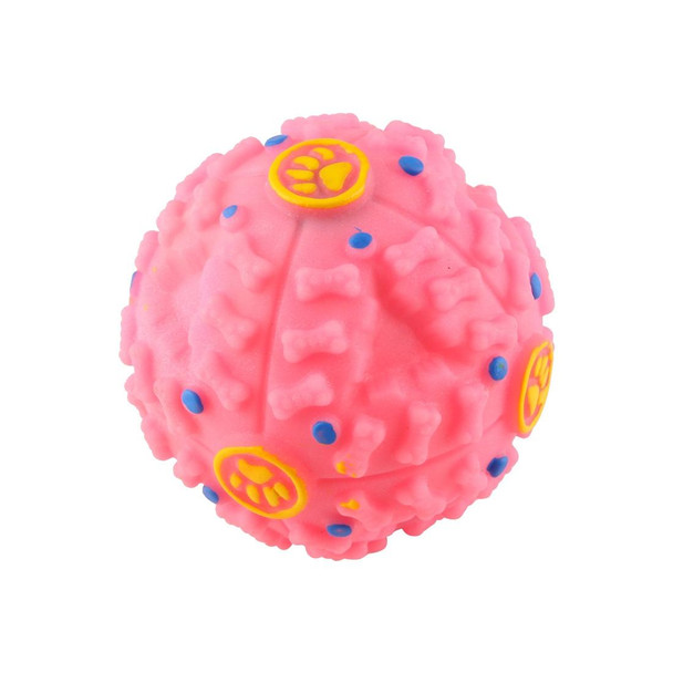 Pet Food Dispenser Squeaky Giggle Quack Sound Training Toy Chew Ball, Size: S, Ball Diameter: 7cm(Pink)