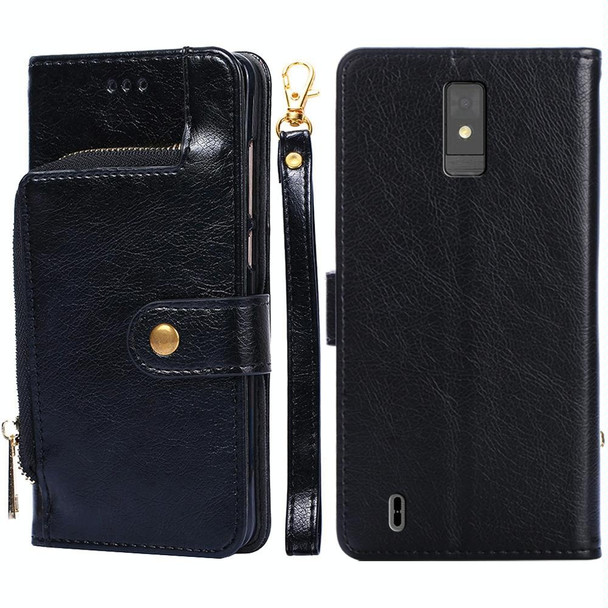 For ZTE Blade A32 Zipper Bag Leather Phone Case(Black)